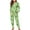 Cucumber, variant on Candy Canes Nightwear for Women Long Sleeve Pajama Set Christmas Sleep Tops with Long Sweatpants 2 Pieces Xmas Tree Loungewear for Ladies Size M, Green
