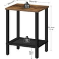 thumbnail image 4 of End Table, Small Side Table with 2-Tier Storage Shelves, Nightstand with Faux Rattan Decoration, for Living Room, Bedroom, Rustic Brown and Black, 4 of 9