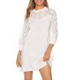thumbnail image 2 of HAiming Women's Elegant Lace Dress Vintage Solid Color Round Neck 3/4 Sleeve Mini Dresses Nightclub Party Club Dress, 2 of 3