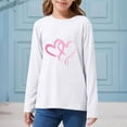 thumbnail image 6 of Girls White Long Sleeve Shirt with Heart Graphic - Soft Stretch Crewneck Top for Kids to Big Kid (2-14 Years),Size 2-3 T, 6 of 6