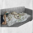 thumbnail image 6 of Sloth Soft Flannel Fleece Throw Blanket, Young Animal Sleeping on Palm Branch Happy Dreams Wildlife Nature Watercolor, Cozy Plush for Indoor and Outdoor Use, 70" x 90", Pale Brown Green, by Ambesonne, 6 of 6