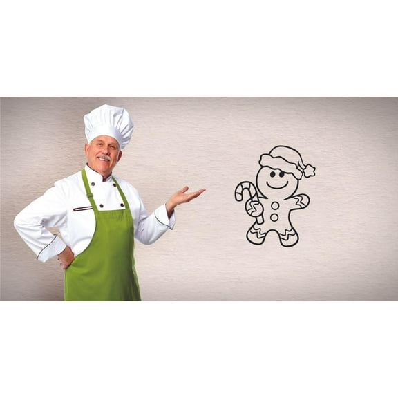 Gingerbread Man Christmas Candy Ginger Bread Cartoon Wall Sticker Art Decal for Girls Boys Room Bedroom Nursery Kindergarten House Fun Home Decor Stickers Wall Art Vinyl Decoration Size (10x8 inch)