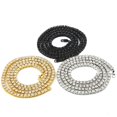 thumbnail image 3 of EIMELI Hommes Collier Créatif Hip Pop Simple Rangée Strass Décor Alliage Collier Chaîne Collier, 3 of 6