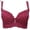 Wine Red, variant on Jiaroswwei Women Adjustable Push Up Side Gathering Furu Lace Sexy Bra Shaping Underwear
