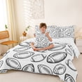 thumbnail image 3 of Castle Fairy Football Print Twin Bedding 7-Piece, Sport Theme Bedding Comforter Set, White Black, 3 of 7