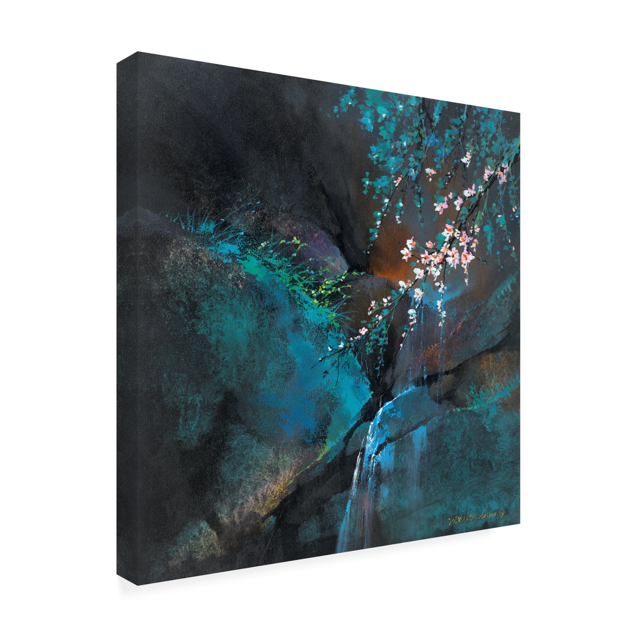 Canvas Wall Art - Thomas Leung 'Stream At Dusk' Wall Art for Living Room, Bedroom, or Office Décor by Trademark Fine Art - 18 x 18 Inches