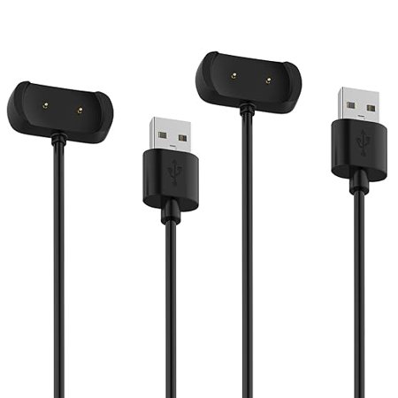 Compatible with Amazfit T-Rex Ultra/T-Rex 2/GTR 4/GTR 3/GTS 4/GTS 3 Charging Cable 3.3ft USB Portable Magnetic Replacement Charger Cord Dock for Amazfit T-Rex Ultra Charger (2PACKS)