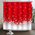 thumbnail image 2 of Duangreer Winter Snowflake Christmas Bathroom Decor with 12 Hooks, Red Xmas Snowflake Waterproof Fabric Shower Curtain, 72"x84", 2 of 5