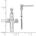 thumbnail image 3 of 925 Sterling Silver Rhodium-plated JESUS Cross Post Dangle Earrings; for Adults and Teens; for Women and Men, 3 of 3