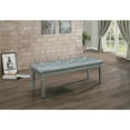 thumbnail image 2 of Benzara Faux Leather Tufted Wooden Bed Bench, Gray-Color:Gray, 2 of 2
