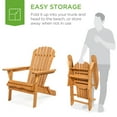 thumbnail image 5 of Best Choice Products Folding Adirondack Chair Outdoor, Wooden Accent Lounge Furniture w/ 350lb Capacity - Natural, 5 of 9