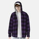 thumbnail image 2 of Fotbe Purple Black Plaid Chaqueta con Protección Solar UPF 50+ para Hombre y Mujer, Camisa con Capucha y Bolsillos-Medium, 2 of 7