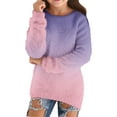thumbnail image 2 of GiLiling Chandails pour Filles Automne Hiver, Chandail Confortable, Ample et Moelleux, Col Rond, Léger, Manches Longues (Rose, 5-6 Ans), 2 of 5