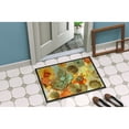 thumbnail image 4 of Abstract Flowers Teal and orange Doormat 18x27, 4 of 4