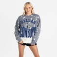 thumbnail image 4 of Women's Gameday Couture  Gray Dallas Cowboys Arch Rivals Faded Wash Sweatshirt, 4 of 7