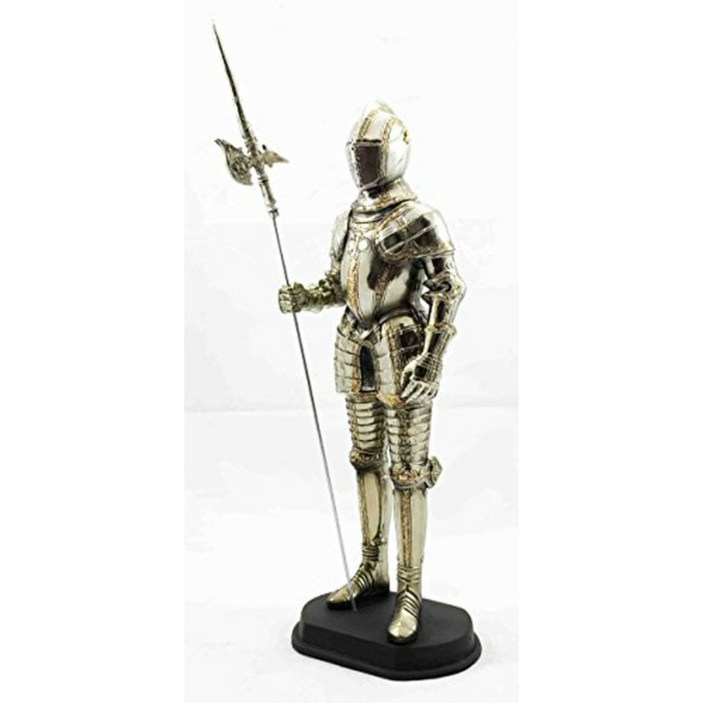 Large Fine Medieval Knight Suit of Armor Statue Halbedier Pikeman