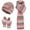Hot Pink, variant on ZUKMRJPC Winter Hat Scarf Gloves Set for Women Women's Colorful Striped Warm Fleece Knitted Beanie Caps Touchscreen Gloves Long Scarf