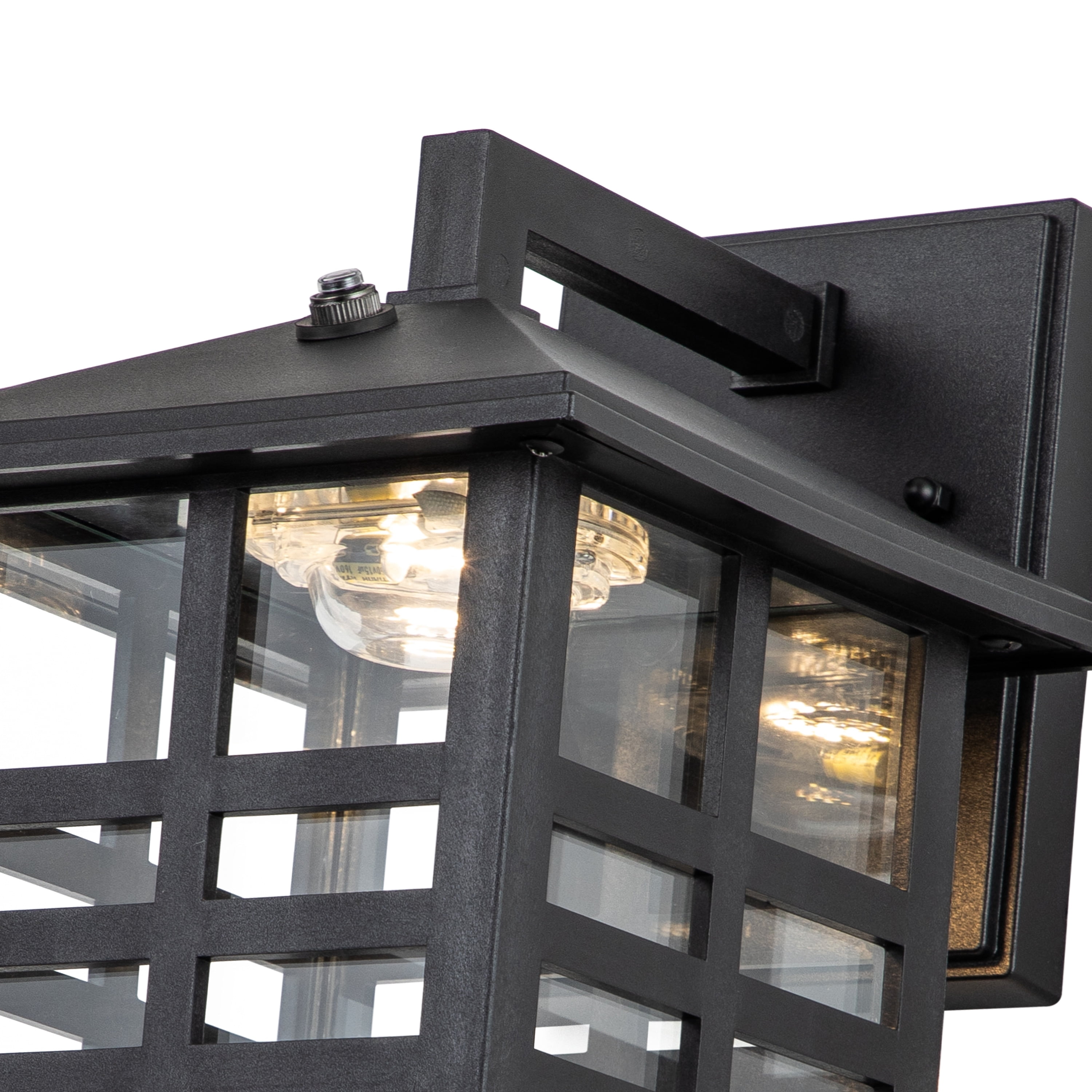 C Cattleya LED 1-Light Black Finish Dusk to Dawn Outdoor Wall Sconce Exterior Wall Light