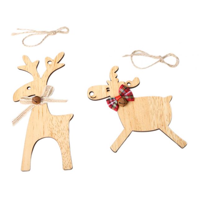2x de de Navideñas / Artesanía de Colgante para perchas, etiquetas, tarjetas DIY (amarillo ) Amarillo claro perfecl Colgante de alce de árbol de Navidad