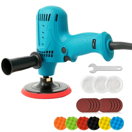 BAOKALER Buffer Polisher,6 inch Dual-Action 600W Car Polisher with 6-Speed Adjustable 1000-4100 RPM, Car Buffers and Polishers Kit for Car Detailing, Polishing, Scratch Removal