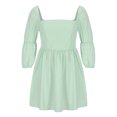 thumbnail image 3 of Womens Puff Sleeve Square Neck Mini Dress Floral Printed Boho Sundress Sexy Fashion Cute Babydoll Short Mini Dress, 3 of 6
