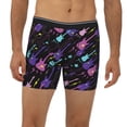 thumbnail image 2 of Rateoe Colorful Guitar Print Men’s Underwear Boxer Briefs Soft Comfortable Underwear Boxer Briefs, Long Leg Briefs,Anti-chafing Boxer Briefs, 2 of 7