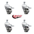 thumbnail image 2 of Semi Steel Swvl TS Caster w/RB Set 4 w/3" Wheel&1/2" Stem-4 Swvl w/TTL BRK, 2 of 2
