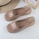 thumbnail image 1 of Traje de verano Sandalias Punta cuadrada Moda para mujer Color sólido Punta abierta Casual Parte trasera plana Zapatos de mujer con cinturón fresco, 1 of 6