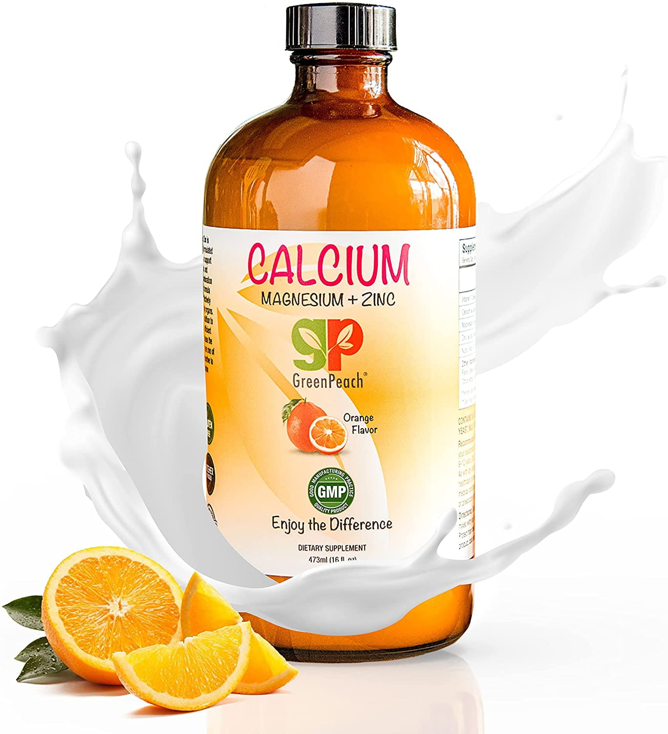 Kids Organic Liquid Calcium Magnesium D3 Zinc - Calming & Fast Absorption Kids Magnesium Citrate Liquid with Vitamin D - NO Sugar, Artificial Flavors - Vegetarian & Kosher Friendly Supplement