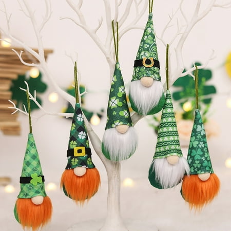 

6Pcs St. Patrick Doll Pendant Home Holiday Dwarf Decoration Doll Holiday Decoration Irish Festival Doll Decoration Holiday Window Decoration Gnome