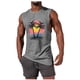 thumbnail image 2 of Camiseta sin mangas de cuello redondo para hombre, informal, a la moda, con estampado, deportiva, de poliéster, 2 of 5