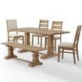 thumbnail image 3 of Joanna 6Pc Dining Set Rustic Brown - Table, Bench, 2 Ladder Back Chairs, & 2 Upholstered Chairs, 3 of 18