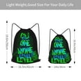 thumbnail image 4 of XMXT Waterproof Gym Bag, Game Mode Slogan Green Prints Drawstring Backpack for Men, s Black, 4 of 8