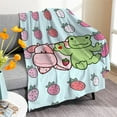 thumbnail image 6 of Strawberry Cow Spring Frog Flannel Blanket Decor Soft Cozy Warm Fluffy Blanket for Bed Couch Travel Beach 50x40 inch for Kids, 6 of 6