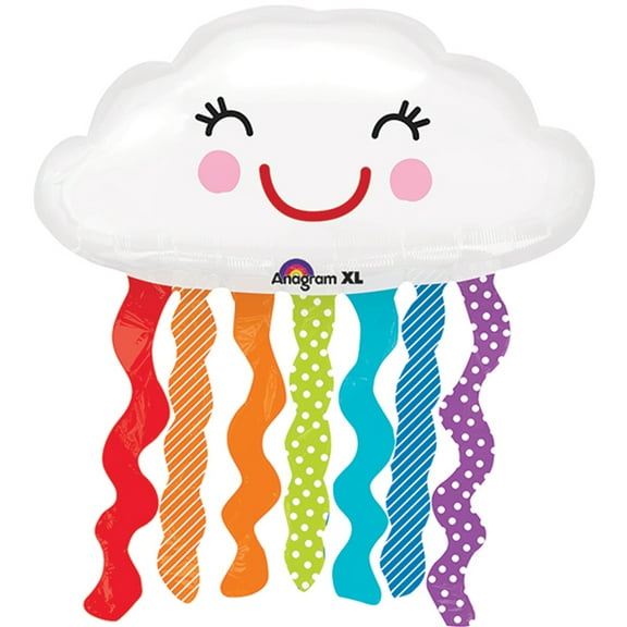 XL 30"  Anagram Rainbow Cloud Super Shape Mylar Foil Balloon Birthday Party