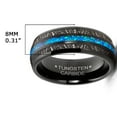 thumbnail image 3 of Metal Masters Tungsten Carbide Mens Wedding Band Blue Titanium Shaving Inlay Engagement Ring Black, 3 of 4