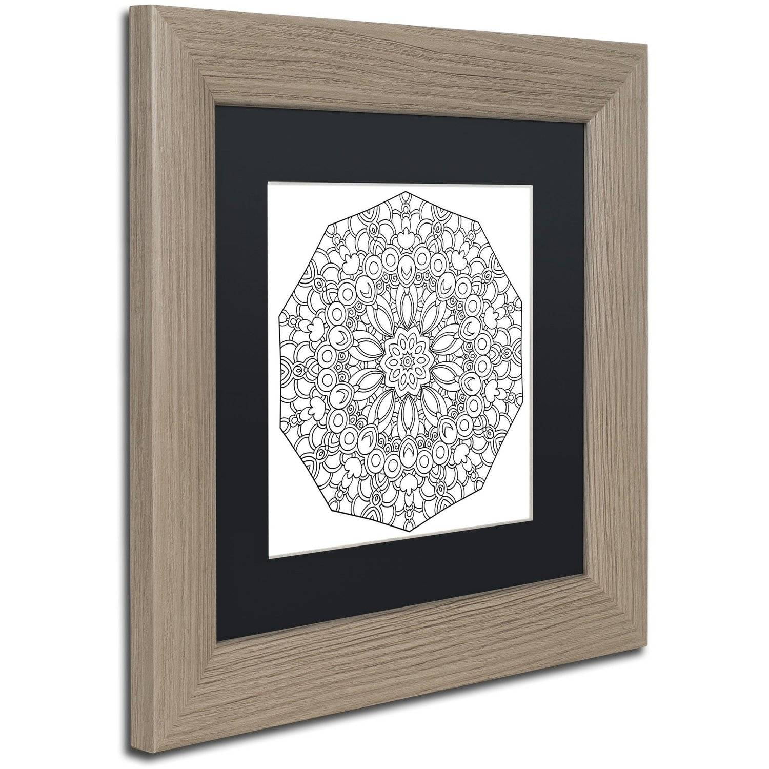 Trademark Fine Art "Fun Mandala" Canvas Art by Kathy G. Ahrens, Black Matte, Birch Frame