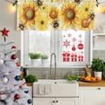 thumbnail image 5 of 2 Pack Valances for Window, Sunflower Short Curtains for Kitchen Bedroom Living Room, Yellow Floral Elegant Flowers Pastoral Rod Pocket Small Window Treatment Valance Drapes 60 x 18 Inch, 5 of 8
