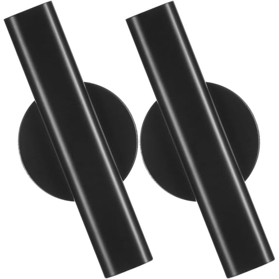 2pcs Wall Flower Tube Vase Black Metal Wall Mounted Holder for Greenery, Dried Flower Display and Art Wall Decor