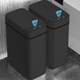 thumbnail image 7 of 2 Pack - Skinny Trash Bin Sensor Motion 2.5 Gallon Touchless Bathroom Trash Can - Smart Trash Can with Lid - Electric, Narrow, Plastic, Auto Open - Small Slim Automatic Garbage Can (Black), 7 of 7
