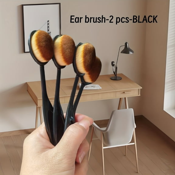 6PCS Pet Ear Cleaning Brush, 0.98 Inch x 5.9 Inch Oval Soft Bristle Brush for Dogs Cats Grooming