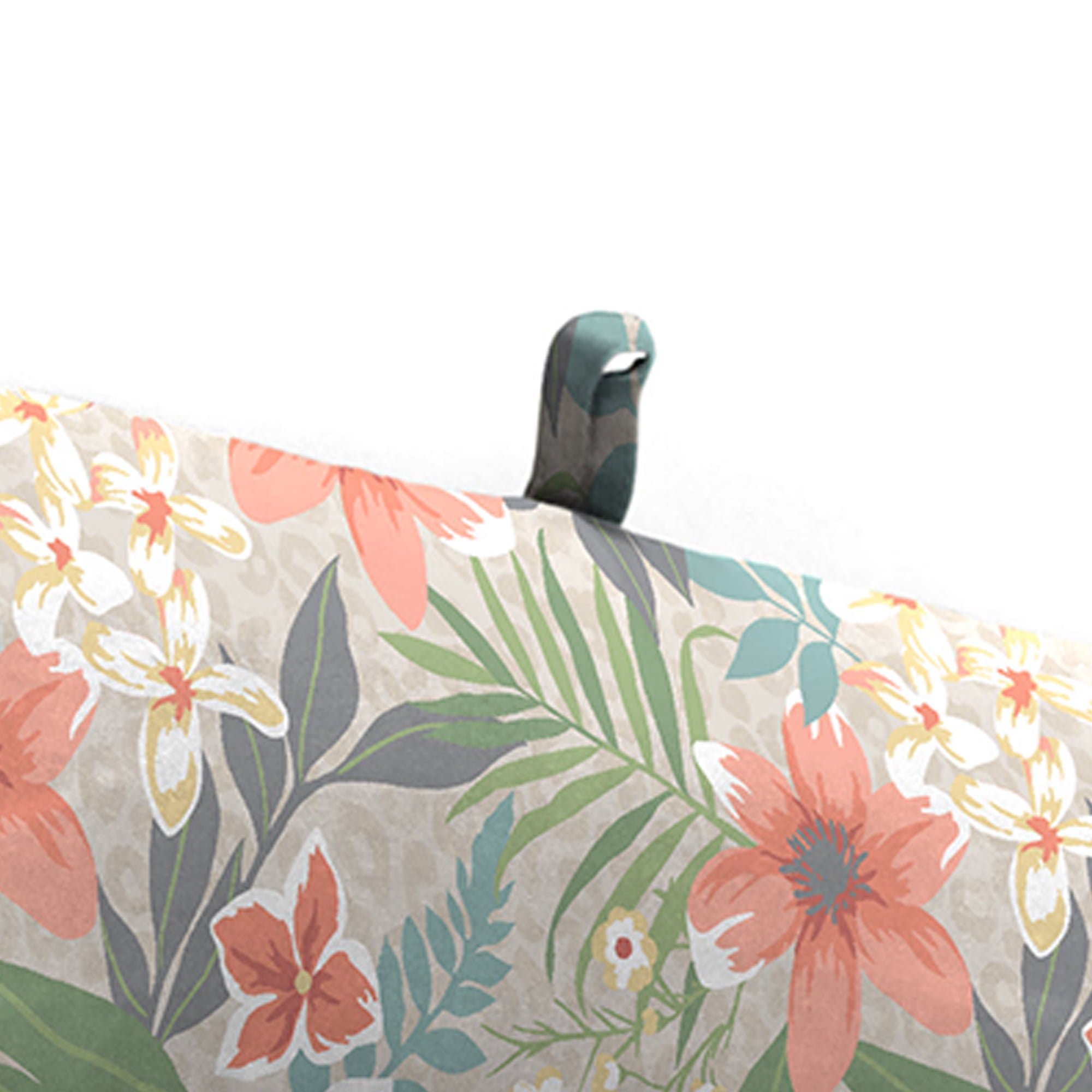 Jordan Manufacturing 72" x 21" Menda Tearose Multicolor Floral Rectangular Outdoor Chaise Lounge Cushion with Ties and Hanger Loop