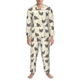 thumbnail image 3 of Sikiie Chickens And Flowers Mens Pajama Set, Soft Warm Long Sleeve Sleepwear, Cozy Button-Down Pjs for Men-XX-Large, 3 of 7