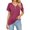 Red, variant on Cuteduck Women's Short Sleeve V-Neck T-Shirt – Button Front, Loose Fit Solid Color Soft Summer Top – Casual Everyday Essential S-2X