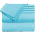thumbnail image 7 of Extra Deep Pocket 4 Piece Bed Sheet Set – Super Deep Fitted Sheet Fits Mattress from 18-24 inces Depth – Double Brushed Microfiber Sheets with 2 Pillow Cases, Twin XL, Beach Blue, 7 of 7