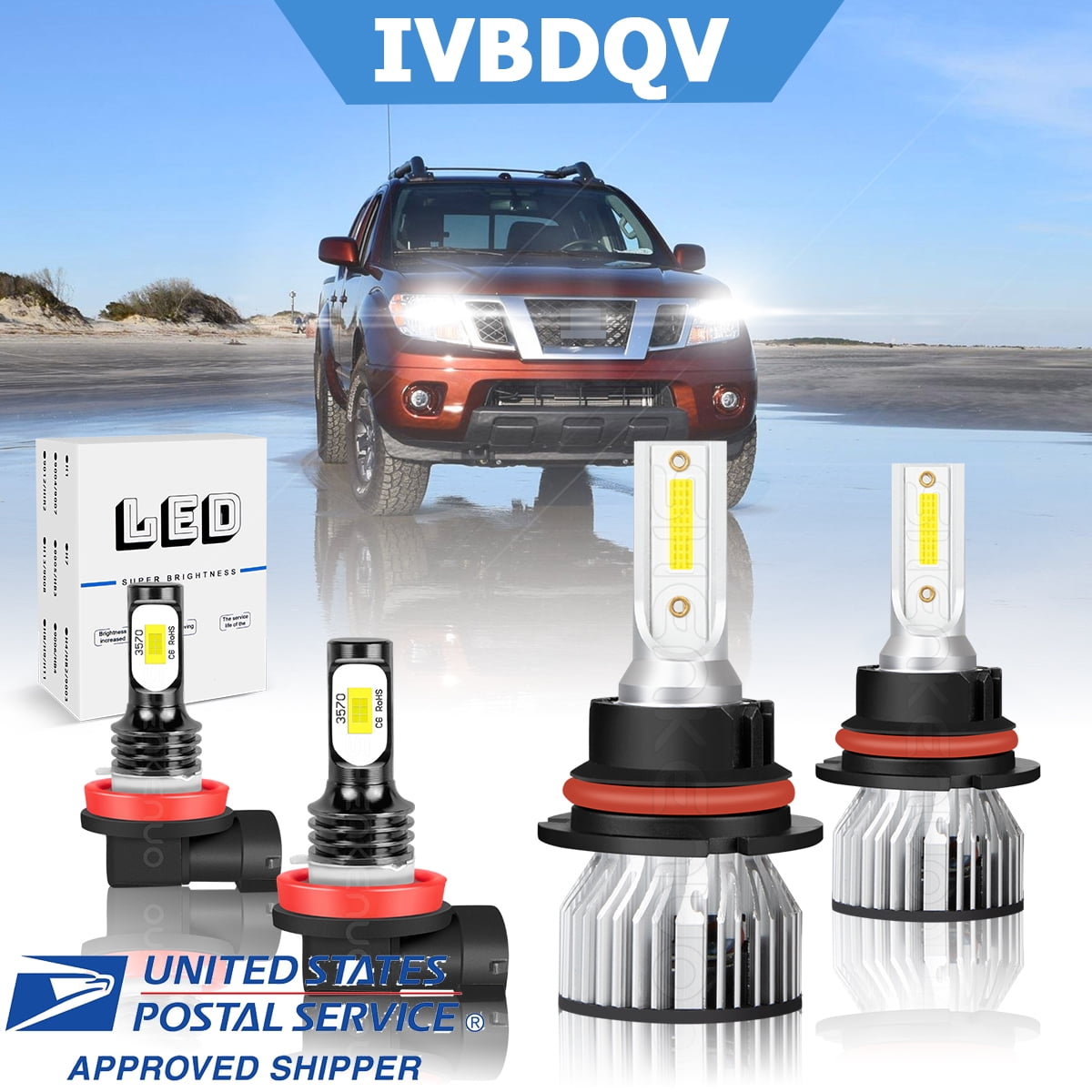 LED Headlight Bulb For Pontiac G5 20072010 High/Low Beam + Fog Light