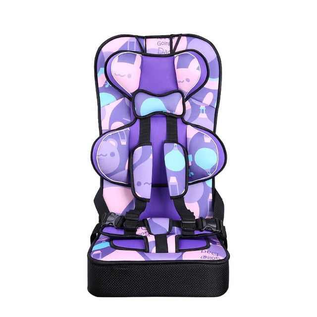 Asiento elevador de coche con respaldo alto, portátil, de polietileno, convertible, para bebés pequeños, color morado