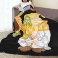thumbnail image 6 of Honeii Sunflower Gnomes5 Print Fleece Blanket - Throw Blanket for Bed, Sofa, Couch, Camping, and Travel , Microplush Ultra Soft Warm Blanket-60"x50", 6 of 7