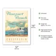 thumbnail image 2 of Newport Beach California - Lifeguard Tower - Vintage Travel Poster by Wade Koniakowsky - Bamboo Fine Art 290gsm Paper (Unframed) 12x16in, 2 of 4