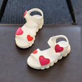 thumbnail image 5 of LNMQLPDBS Toddler Girl Sandals Cartoon Heart Decoration Open Toe Soft Sole Princess Sandals Easy to Put On Non Slip Beach Shoes Casual Girls Summer Shoes for Outdoor Athletic White 18-24 Months, 5 of 7